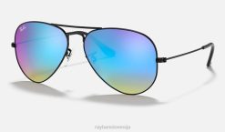 sl Ray-Ban moški aviator bliskavice gradient sončna očala polirana črna/modra VB06737