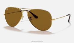 sl Ray-Ban moški aviator classic sončna očala polirano zlato/rjavo VB066