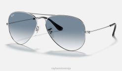 sl Ray-Ban moški aviator gradient sončna očala polirana srebrna/svetlo modra VB06527