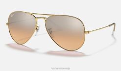sl Ray-Ban moški aviator gradient sončna očala polirano zlato/srebrno/roza VB06531
