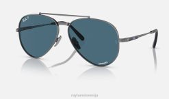 sl Ray-Ban moški aviator ii titanium sončna očala polirana gunmetal/modra VB061470