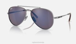 sl Ray-Ban moški aviator ii titanium sončna očala polirana srebrna/sivo modra VB061472
