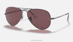sl Ray-Ban moški aviator metal ii sončna očala polirana orožje/vijolična VB06699