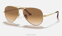 sl Ray-Ban moški aviator metal ii sončna očala polirano zlato/svetlo rjava VB06705