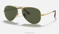 sl Ray-Ban moški aviator metal ii sončna očala polirano zlato/zeleno VB06702