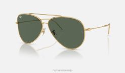 sl Ray-Ban moški aviator vzvratno sončna očala polirano zlato/zeleno VB0642