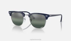 sl Ray-Ban moški clubmaster chromance sončna očala polirana modra na srebrni/srebrni/modri VB06572