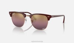 sl Ray-Ban moški clubmaster chromance sončna očala polirano bordo na rožnato zlato/zlato/rdečo VB06568