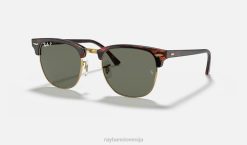 sl Ray-Ban moški clubmaster classic sončna očala polirana rdeča havana/zelena VB0660