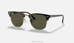 sl Ray-Ban moški clubmaster classic sončna očala polirano črno na zlato/zeleno VB0656