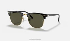 sl Ray-Ban moški clubmaster classic sončna očala polirano črno na zlato/zeleno VB0657