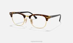 sl Ray-Ban moški clubmaster fleck optika očala polirana rjava havana VB061860