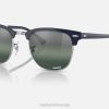 sl Ray-Ban moški clubmaster metal chromance sončna očala polirano srebro na modrem/srebrnem/modrem VB06585
