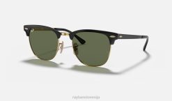sl Ray-Ban moški clubmaster metal sončna očala polirano črno na zlato/zeleno VB06514