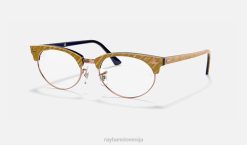 sl Ray-Ban moški Clubmaster ovalna optika očala polirana bež VB062398