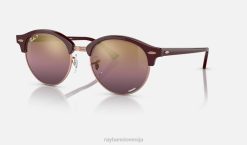 sl Ray-Ban moški clubround chromance sončna očala polirano bordo na rožnato zlato/zlato/rdečo VB06464