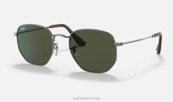 sl Ray-Ban moški heksagonalna zbirka sončna očala polirana pištola/zelena VB06976