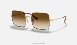 sl Ray-Ban moški kvadrat 1971 classic sončna očala polirano zlato/svetlo rjava VB06610