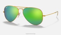 sl Ray-Ban moški letalske bliskavice sončna očala mat zlato/zelena VB06343
