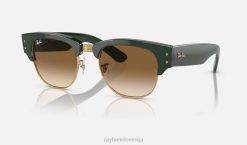 sl Ray-Ban moški mega šef kluba sončna očala polirano zelena na zlati/svetlo rjavi VB0621