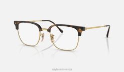 sl Ray-Ban moški nova optika clubmaster očala polirana havana na zlatu VB061690