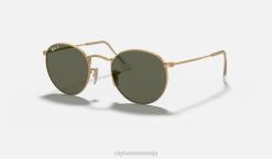 sl Ray-Ban moški okrogla kovina sončna očala mat zlato/zelena VB0629