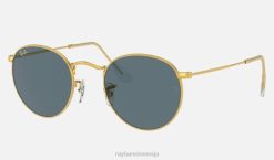 sl Ray-Ban moški okrogla kovina sončna očala polirano zlato/modro VB06782