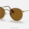 sl Ray-Ban moški okrogla kovina starinska sončna očala mat starinsko zlato/rjava VB06611
