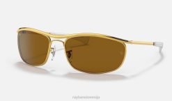 sl Ray-Ban moški olimpijec in deluxe sončna očala polirano zlato/rjavo VB06791
