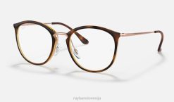 sl Ray-Ban moški optika rb7140 očala polirana črtasta havana VB061608