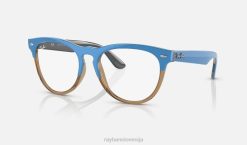 sl Ray-Ban moški optika šarenice očala polirana azurna na prozorni svetlo rjavi VB061768