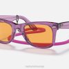 sl Ray-Ban moški originalni barvni blok Wayfarer sončna očala polirano prozorno vijolično/oranžno VB061393