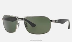 sl Ray-Ban moški rb3492 sončna očala polirana gunmetal/kristalno zelena VB061380