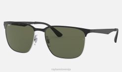 sl Ray-Ban moški rb3569 sončna očala polirano črno na srebrno/zeleno VB06834