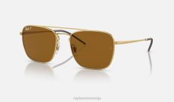 sl Ray-Ban moški rb3588 sončna očala polirano zlato/rjavo VB06422