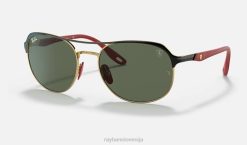 sl Ray-Ban moški rb3685m zbirka scuderia ferrari sončna očala polirano črno na zlato/zeleno VB061340