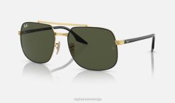sl Ray-Ban moški rb3699 sončna očala polirano črno na zlato/zeleno VB06562