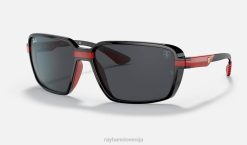 sl Ray-Ban moški zbirka rb8360m scuderia ferrari sončna očala polirana črna/svetlo rjava VB061362