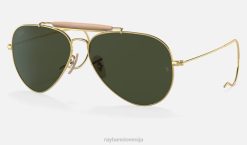 sl Ray-Ban moški zunanji človek | letalska zbirka sončna očala polirano zlato/zeleno VB061388