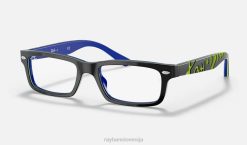 sl Ray-Ban otroci optika rb1535 očala polirano temno sivo na modrem VB062647