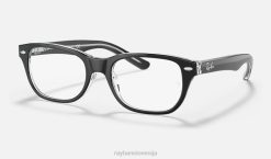 sl Ray-Ban otroci optika rb1555 očala polirano črno na prozornem VB062796