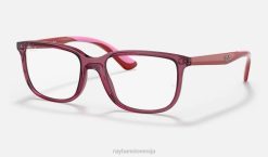 sl Ray-Ban otroci optika rb1605 očala polirano prozorno roza VB062836