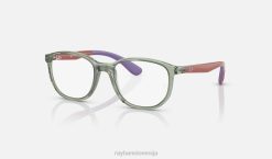 sl Ray-Ban otroci optika rb1619 očala polirana prozorno zelena na gumijasti gliciniji VB062806