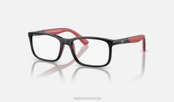sl Ray-Ban otroci rb1621 optika na biološki osnovi očala polirano črno na rdečem VB062663