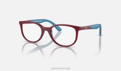 sl Ray-Ban otroci rb1622 optika na biološki osnovi očala polirani bordo na modrem VB062668