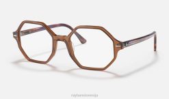 sl Ray-Ban ženske britt optika očala polirana prozorno rjava VB062605