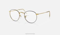 sl Ray-Ban ženske okrogla kovinska optika očala polirana modra VB062541