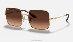 sl Ray-Ban ženske trg 1971 zbirka sončna očala polirano zlato/roza/rjavo VB061581
